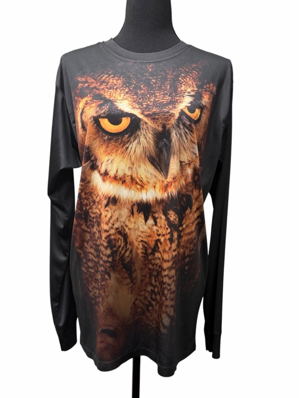 Get A Life Owl Graphic Long Sleeve T-Shirt, Size M, Casual Wear